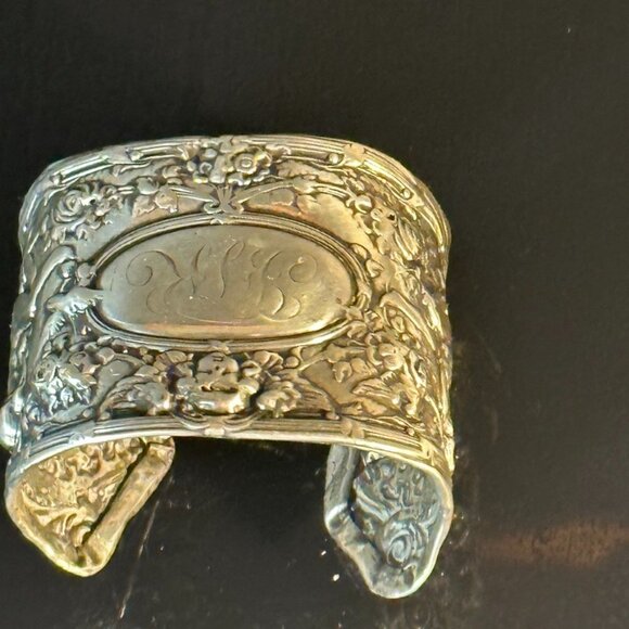 Antique Gorham Circa 1890 Small Cuff Angel Bracelet Sterling Silver 925 Cherub - Picture 9 of 10